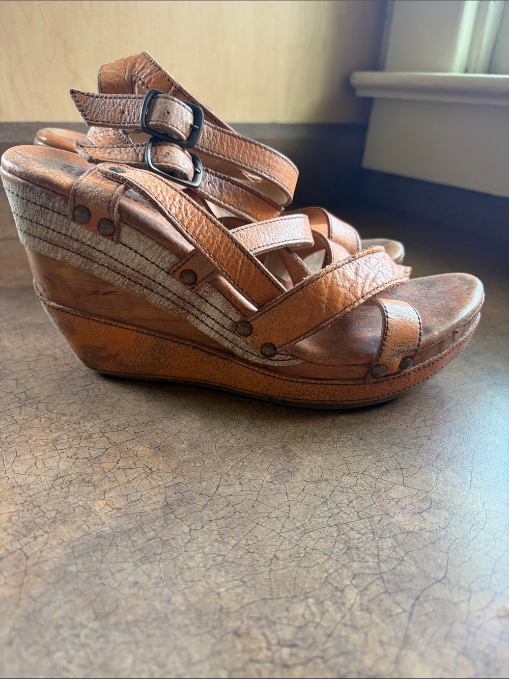 Bed Stu Julianna Wedge Sandal Orange 10